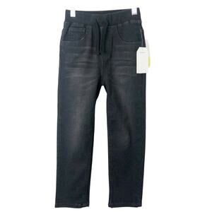 Flapdoodles Stitch Fix NWT Kids' Black Arturo Slim Straight Pull-On Denim Pant 6